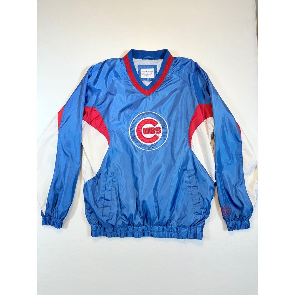 Vintage Chicago Cubs MLB Pullover Mens Large Baseball Crewneck Windbreaker